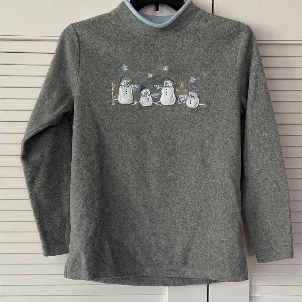 Croft & Barrow Gray Snowman Sweater